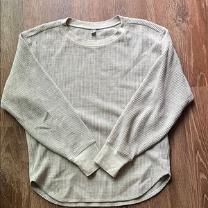 Uniqlo Light Beige Waffle Knit Top